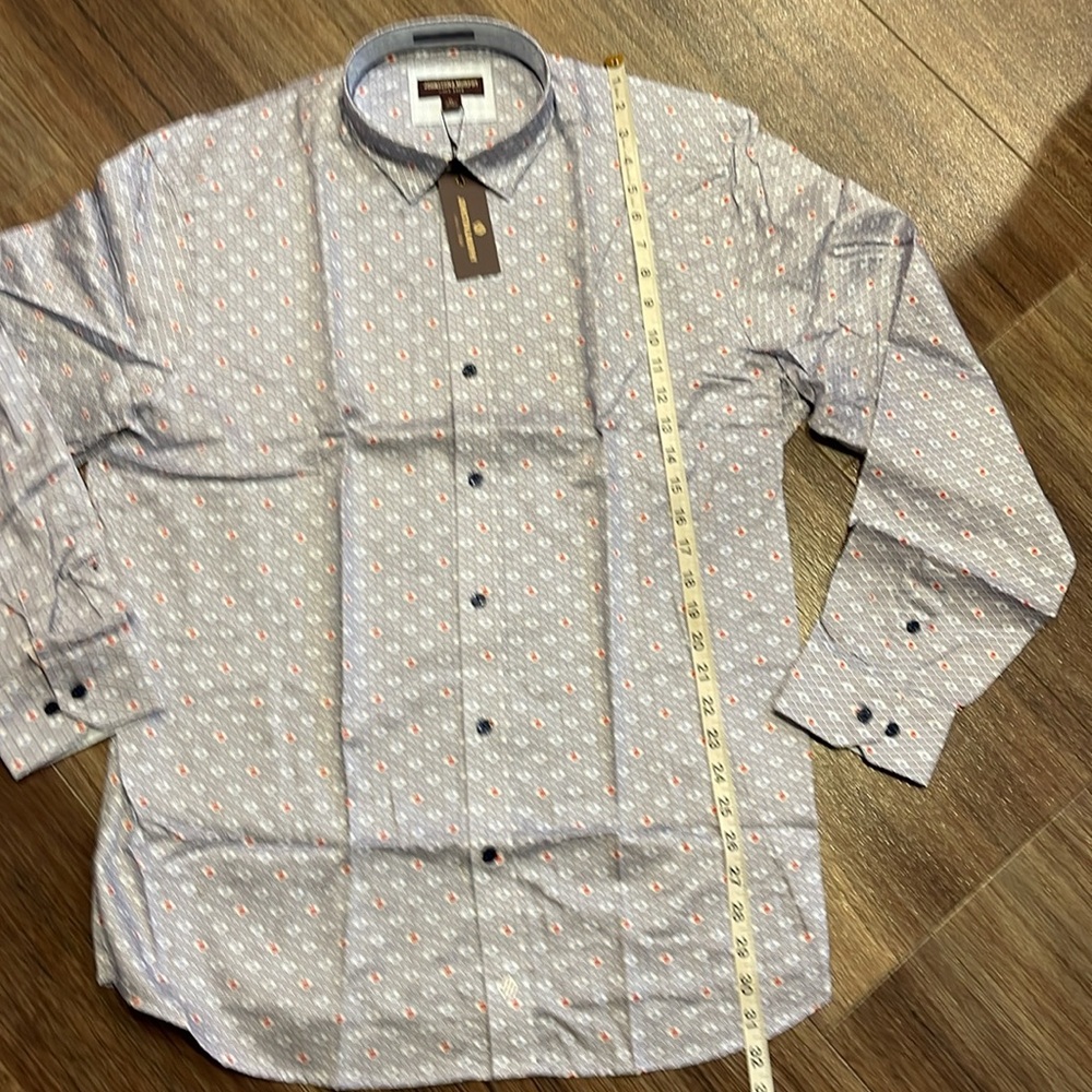 NWT Johnston & Murphy Blue Patterned Men's Shirt - Picture 4 of 5